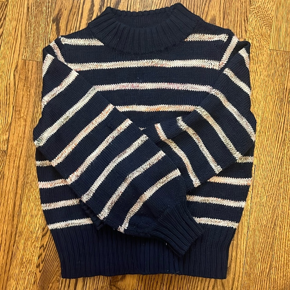 Madewell blue and multi-color striped sweater